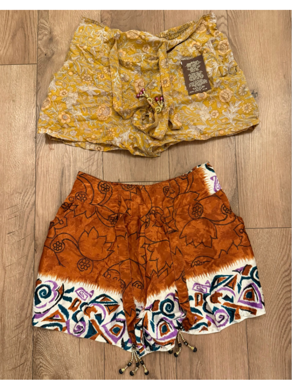 NEW Set of 2 Junglee Billee Shorts Repurposed Boho Sari 28”-36”